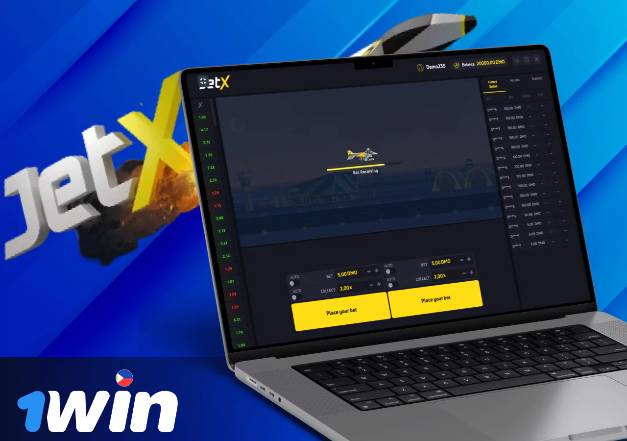The popular JetX game on the 1Win platform